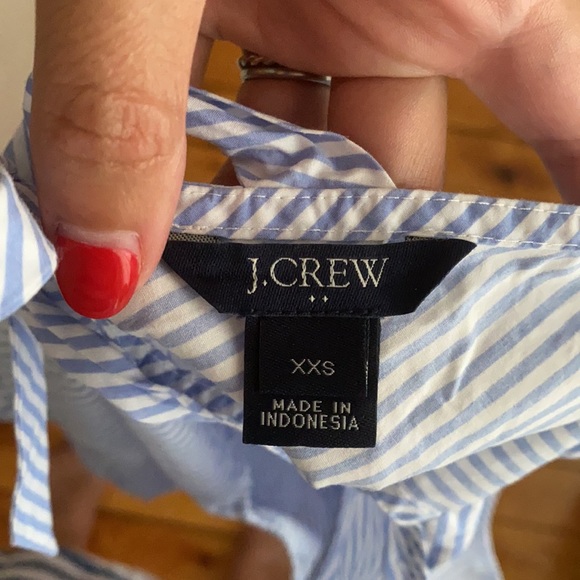 XXS J.Crew blue and white pinstripe top - Picture 3 of 3